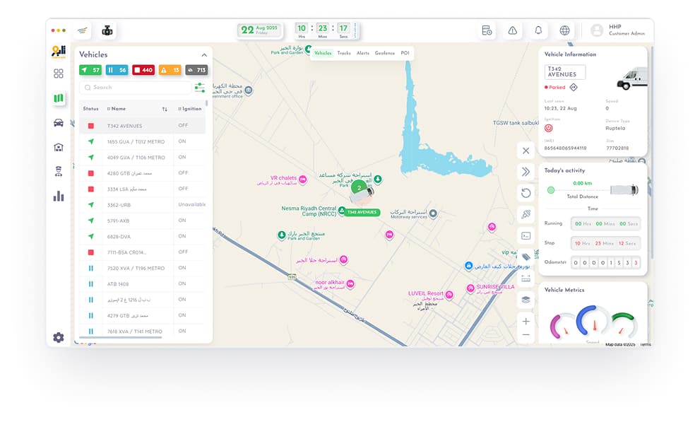 Real-time GPS tracking interface